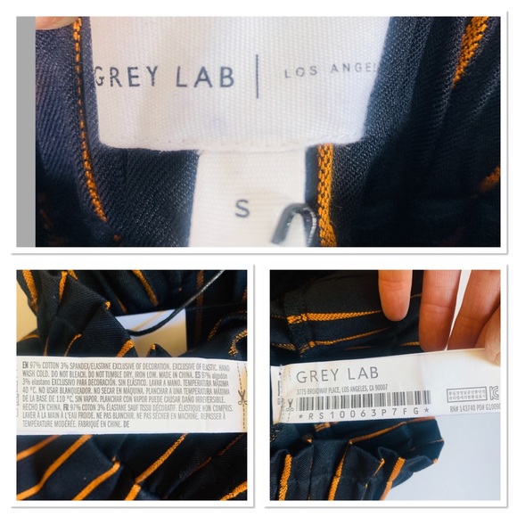 Grey Lab Navy Blue Pinstripe High Waist Shorts Size Small - Picture 7 of 8